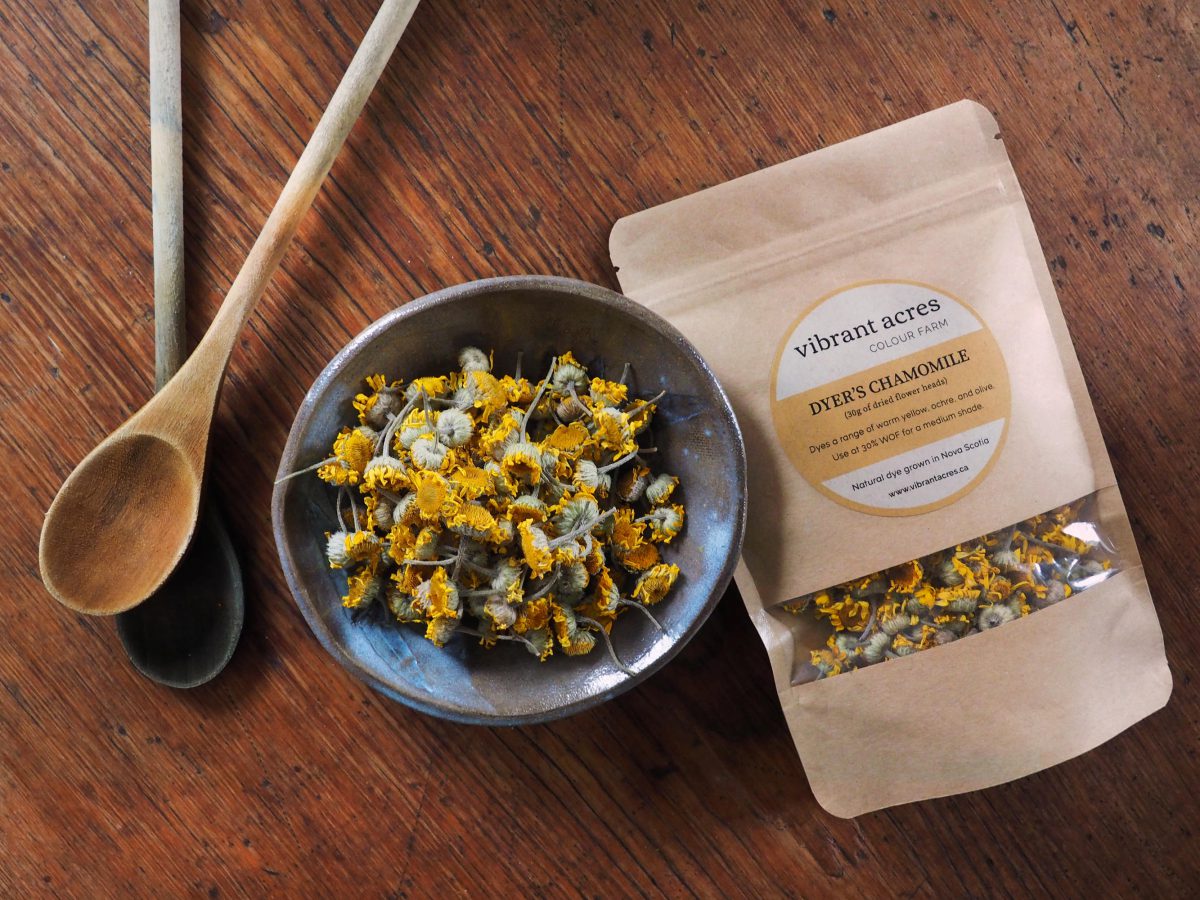 Dyer's Chamomile natural plant dye material and packaged dye